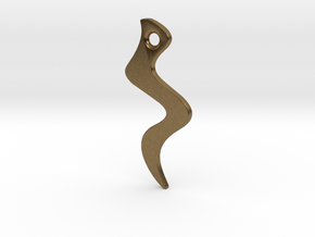 Curved Pendant - Water Element in Natural Bronze