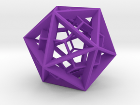 Polyhedral Sculpture #26 - Pendant in Purple Processed Versatile Plastic