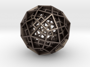 Polyhedral Sculpture #30B in Polished Bronzed Silver Steel