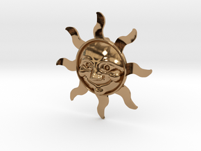  Smiling Sun pendant in Polished Brass