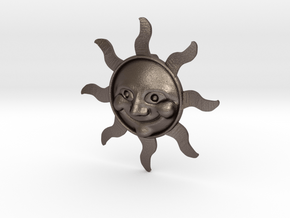  Smiling Sun pendant in Polished Bronzed Silver Steel