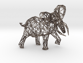 Elephant in Polished Bronzed Silver Steel