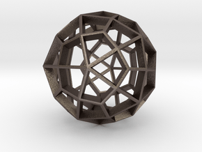 Polyhedral Sculpture #29B in Polished Bronzed Silver Steel