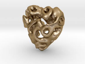 Liquid-heart in Polished Gold Steel