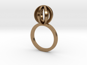 Sphere outlines ring in Natural Brass