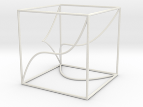 Space Curve in Cube Exhibit Size in White Natural Versatile Plastic