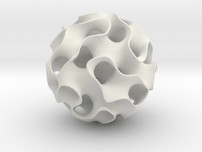 Gyroid Exhibit Size in White Natural Versatile Plastic