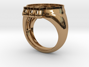 Skull IV ring in Polished Brass