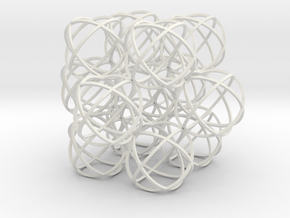Packed Spheres Cuboctahedron in White Natural Versatile Plastic