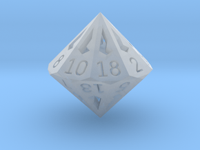 18 Sided Die - Small in Tan Fine Detail Plastic