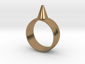 223-Designs Bullet Button Ring Size 7 in Natural Brass