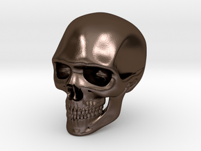 Realistic Human Skull (40mm H) in Polished Bronze Steel