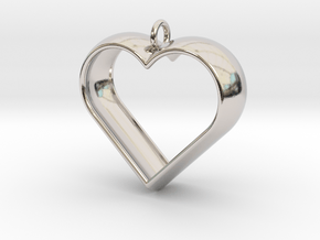 Stylized Heart Pendant in Platinum