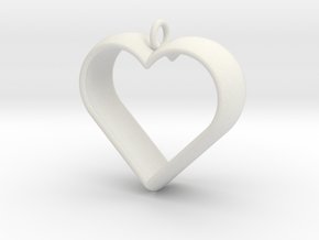 Stylized Heart Pendant in White Natural Versatile Plastic