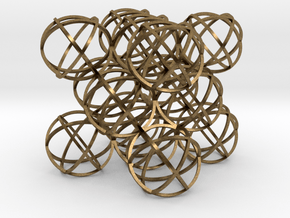 Packed Spheres Cube in Natural Bronze