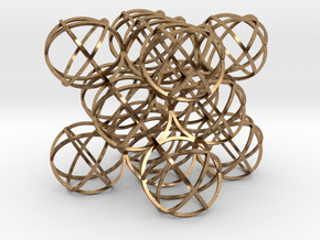 Packed Spheres Cube in Natural Brass