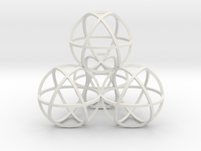 Sphere Tetrahedron in White Natural Versatile Plastic