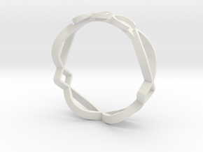 Ichthus Fish Ring in White Natural Versatile Plastic