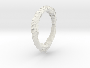 Triple Ourouboros Dragon Pendant in White Natural Versatile Plastic