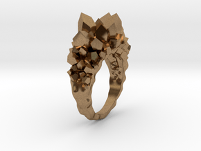 Crystal Ring size 6 in Natural Brass