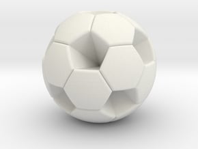 Soccer Ball (White Hexagon Body) in White Natural Versatile Plastic