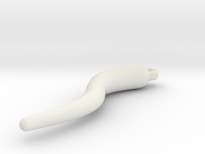 Italian Horn Pendant - Good Luck Charm in White Natural Versatile Plastic