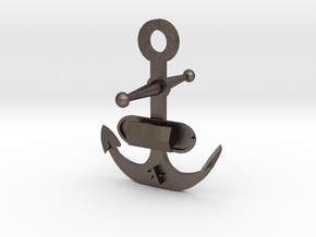 Anchor and Ark in Polished Bronzed Silver Steel