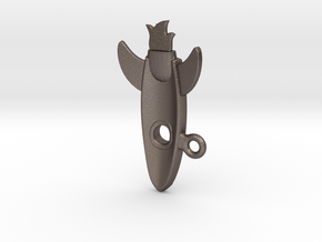 Launch-Me Rocket Pendant in Polished Bronzed Silver Steel