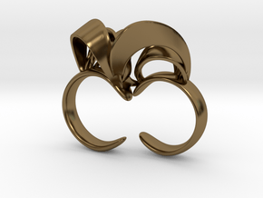 Ribbon Double Ring 8/9 in Polished Bronze