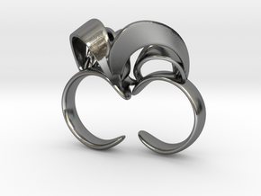 Ribbon Double Ring 8/9 in Polished Silver