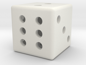 Hollow dice in White Natural Versatile Plastic