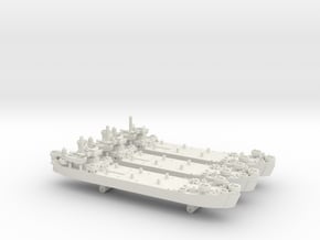 USN WW2 LST Mk2 (x3) in White Natural Versatile Plastic: 1:1800