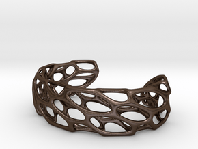 Porous Cuff in Polished Bronze Steel: Large