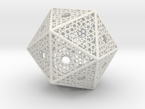 Screened Icosahedron in White Natural Versatile Plastic