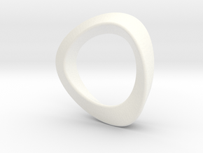 Mobius Strip with triangular cross-section in White Processed Versatile Plastic