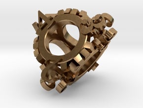 Steampunk Gear d4 in Natural Brass