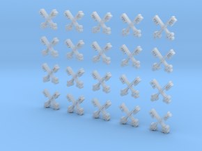 20 4mm Tall Cross Key Icons in Smooth Fine Detail Plastic