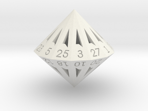28 Sided Die - Large in White Natural Versatile Plastic