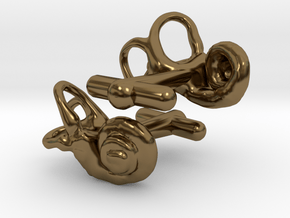 Inner Ear Cufflinks (Pair) in Polished Bronze