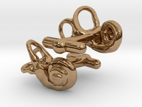 Inner Ear Cufflinks (Pair) in Polished Brass