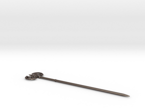 Battle Axe Hairstick, single in Polished Bronzed Silver Steel