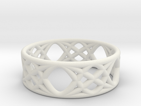 Sine Ring Flat in White Natural Versatile Plastic