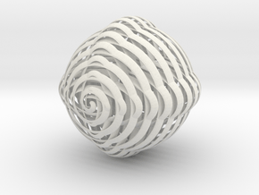Spiral Sphere in White Natural Versatile Plastic