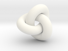 trefoil 7mm diam in White Processed Versatile Plastic