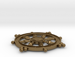 Wheel of Life Pendant - Dharmachakra in Natural Bronze