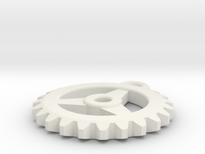 Gear Pendant - Three in White Natural Versatile Plastic
