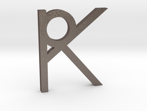 RK Logo in Polished Bronzed Silver Steel
