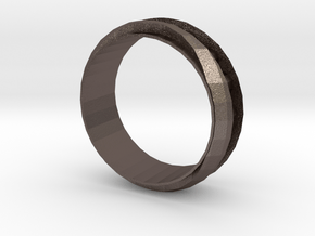 Finger Ring in Polished Bronzed Silver Steel