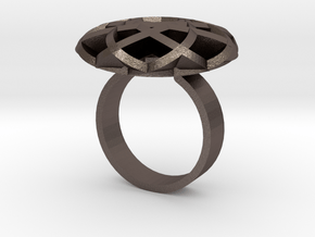 Double-o #8 – Ring in Polished Bronzed Silver Steel