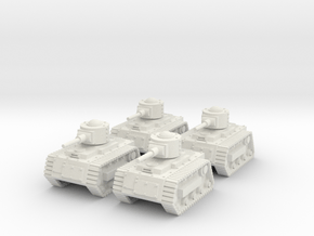 15mm Gobbo Tankettes (x4) in White Natural Versatile Plastic